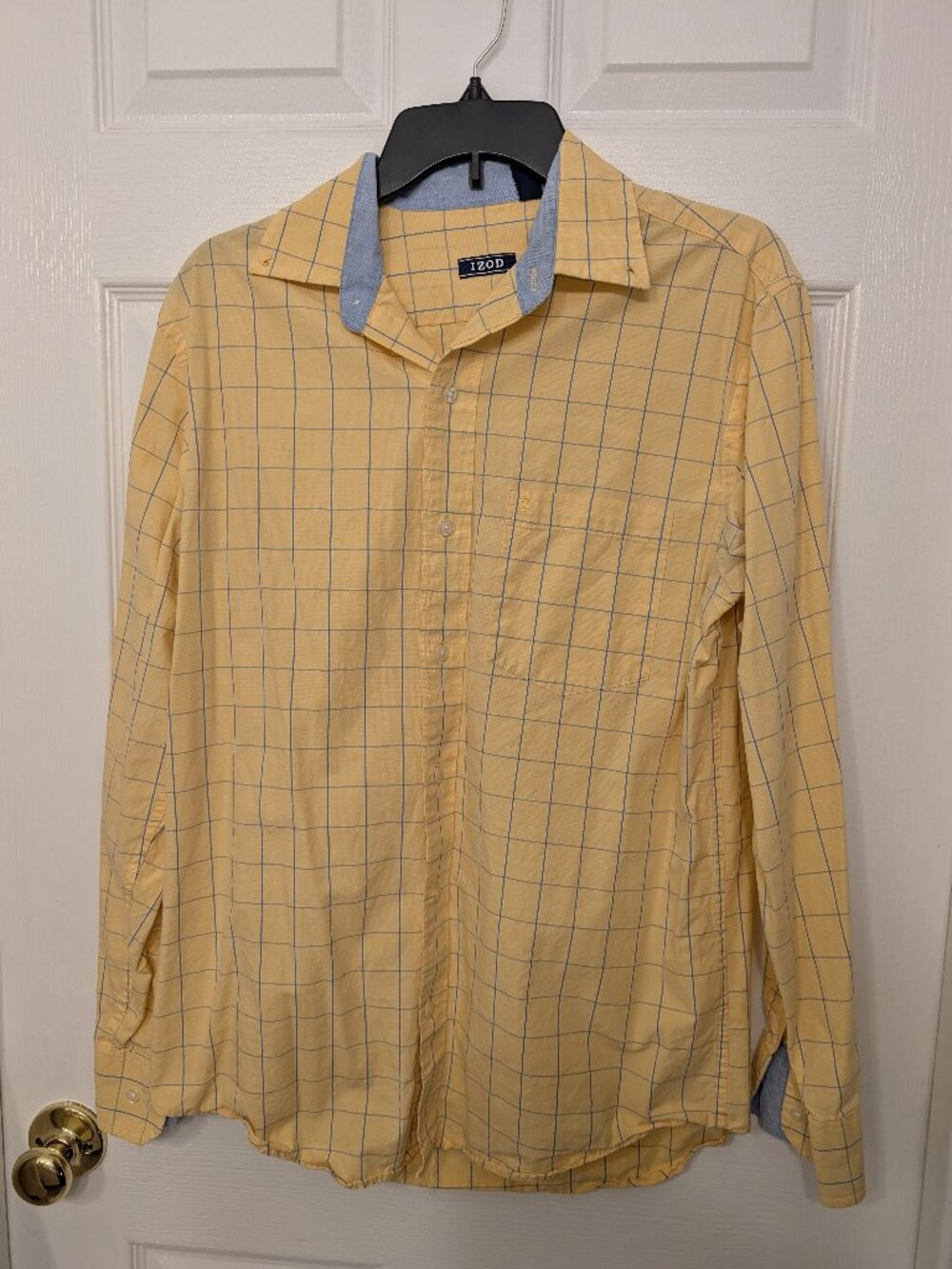 Izod	, S/P, Yellow and Blue Plaid